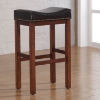 Jackson Saddle Seat Bar Stool - Medium Walnut, Dark Brown Bonded Leather - AW-B2-203-30L