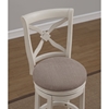 Accera Swivel Counter Stool - Antique White, Light Brown Fabric - AW-B2-205-26F