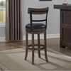 Taranto Swivel Counter Stool - Washed Brown, Black Bonded Leather - AW-B2-208-26L
