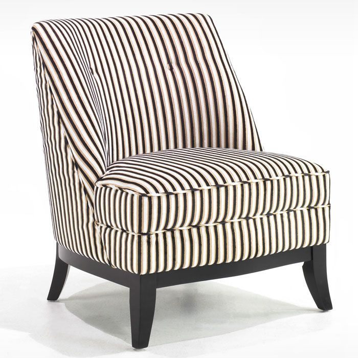 Jester Armless Club Chair - Black and Brown Tuxedo Stripe ...