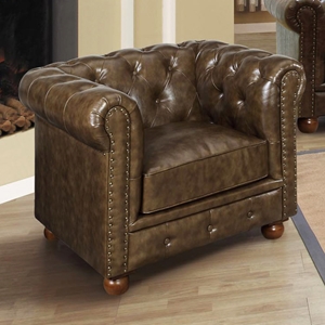 Winston Chesterfield Style Leather Chair 