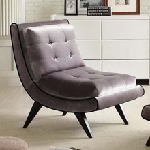 5th Avenue Armless Gray Fabric Lounge Chair 