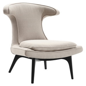 Aria Modern Chair - Taupe Fabric, Black Wood 
