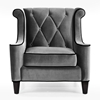 Barrister Velvet Fabric Armchair with Button Tufting - AL-LC8441