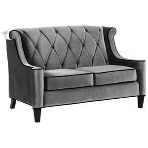 Barrister Velvet Fabric Loveseat with Button Tufting 