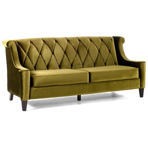 Barrister Velvet Fabric Sofa with Button Tufting 