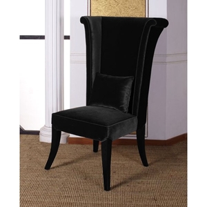 Mad Hatter Dining Chair in Black Velvet Fabric 