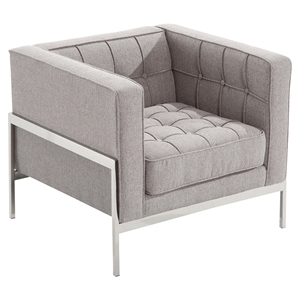 Andre Contemporary Chair - Gray Tweed 