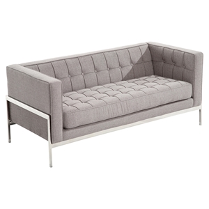 Andre Contemporary Loveseat - Gray Tweed 
