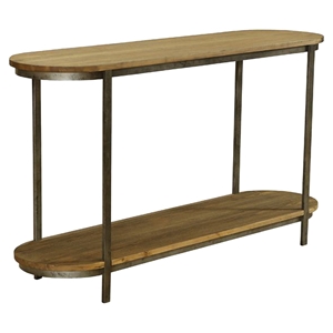 Barstow Pine Top Console Table - Gunmetal Frame 
