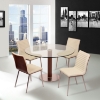 Cafe Dining Table - Clear Glass, Brushed Stainless Steel - AL-LCCADIB201TO
