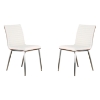 Cafe Dining Chair - White, Walnut Back, Brushed Stainless Steel (Set of 2) - AL-LCCACHWHB201