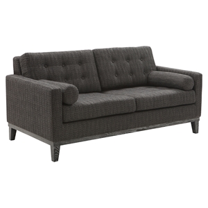 Centennial Loveseat - Tufted, Charcoal Chenille Fabric 