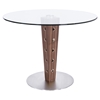 Elton Modern Dining Table - Glass Top, Stainless Steel Base - AL-LCELDIB201TO