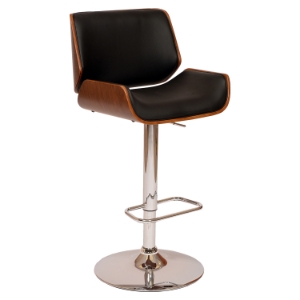 London Swivel Barstool - Black, Chrome Base 