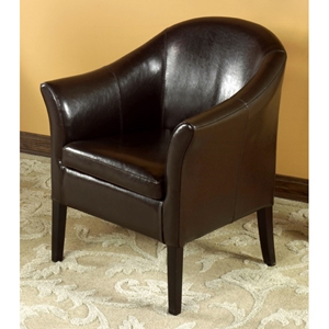 Clementine Leather Club Chair in Brown 