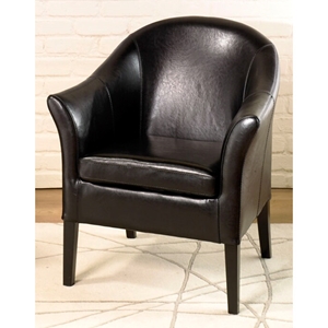 Clementine Leather Club Chair in Black 