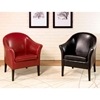 Clementine Leather Club Chair in Black - AL-LCMC001CLBL