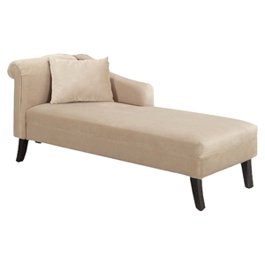 Patterson Chaise - Taupe Velvet Fabric 