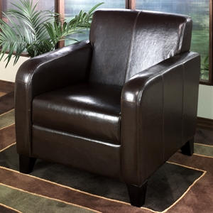 Chad Leather Club Chair in Brown 
