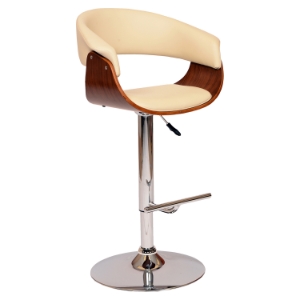 Paris Swivel Barstool - Cream, Chrome Base 