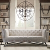Regis Sofa - Tufted, Cream Fabric, Pine Frame, Gunmetal Legs - AL-LCRE3CR