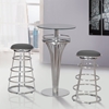 Ringo 30" Barstool - Backless, Gray Seat, Brushed Stainless Steel - AL-LCRISW30BAGRB201