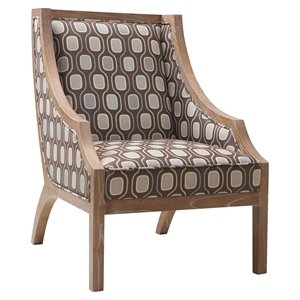 Sahara Accent Chair - Solid Wood, Multi-Colored Fabric 