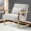 Skyline Modern Accent Chair - Cream Chenille, Gold Metal - AL-LCSKCHCR