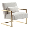 Skyline Modern Accent Chair - Cream Chenille, Gold Metal - AL-LCSKCHCR