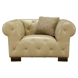 Tuxedo Chair - Beige Bonded Leather 