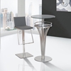 Yukon Contemporary Bar Table - Stainless Steel, Gray Glass - AL-LCYUBTB201TO