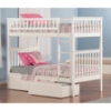 Woodland Twin over Twin Bunk Bed - 2 Flat Panel Bed Drawers - ATL-AB5611
