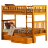 Woodland Twin over Twin Bunk Bed - 2 Raised Panel Bed Drawers - ATL-AB5612