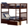 Woodland Twin over Twin Bunk Bed - 2 Urban Bed Drawers - ATL-AB5614