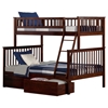 Woodland Twin over Full Bunk Bed - 2 Flat Panel Bed Drawers - ATL-AB5621