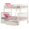 Woodland Twin over Full Bunk Bed - 2 Flat Panel Bed Drawers - ATL-AB5621
