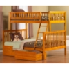 Woodland Twin over Full Bunk Bed - 2 Flat Panel Bed Drawers - ATL-AB5621