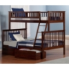 Woodland Twin over Full Bunk Bed - 2 Flat Panel Bed Drawers - ATL-AB5621