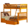 Woodland Twin over Full Bunk Bed - 2 Flat Panel Bed Drawers - ATL-AB5621