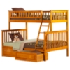 Woodland Twin over Full Bunk Bed - 2 Raised Panel Bed Drawers - ATL-AB5622