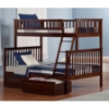 Woodland Twin over Full Bunk Bed - 2 Raised Panel Bed Drawers - ATL-AB5622