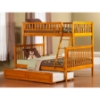 Woodland Twin over Full Bunk Bed - Raised Panel Trundle Bed - ATL-AB5623