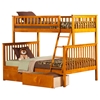 Woodland Twin over Full Bunk Bed - 2 Urban Bed Drawers - ATL-AB5624
