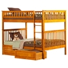 Woodland Full over Full Bunk Bed - 2 Raised Panel Bed Drawers - ATL-AB5652
