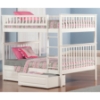 Woodland Full over Full Bunk Bed - 2 Raised Panel Bed Drawers - ATL-AB5652