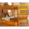 Woodland Full over Full Bunk Bed - 2 Raised Panel Bed Drawers - ATL-AB5652