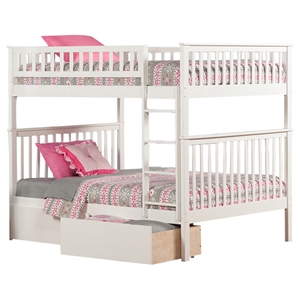 Woodland Full over Full Bunk Bed - 2 Urban Bed Drawers 