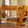 Woodland Twin over Twin Bunk Bed - Staircase - ATL-AB5660
