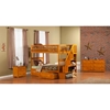 Woodland Twin over Twin Bunk Bed - Staircase, 2 Raised Panel Bed Drawers - ATL-AB5662